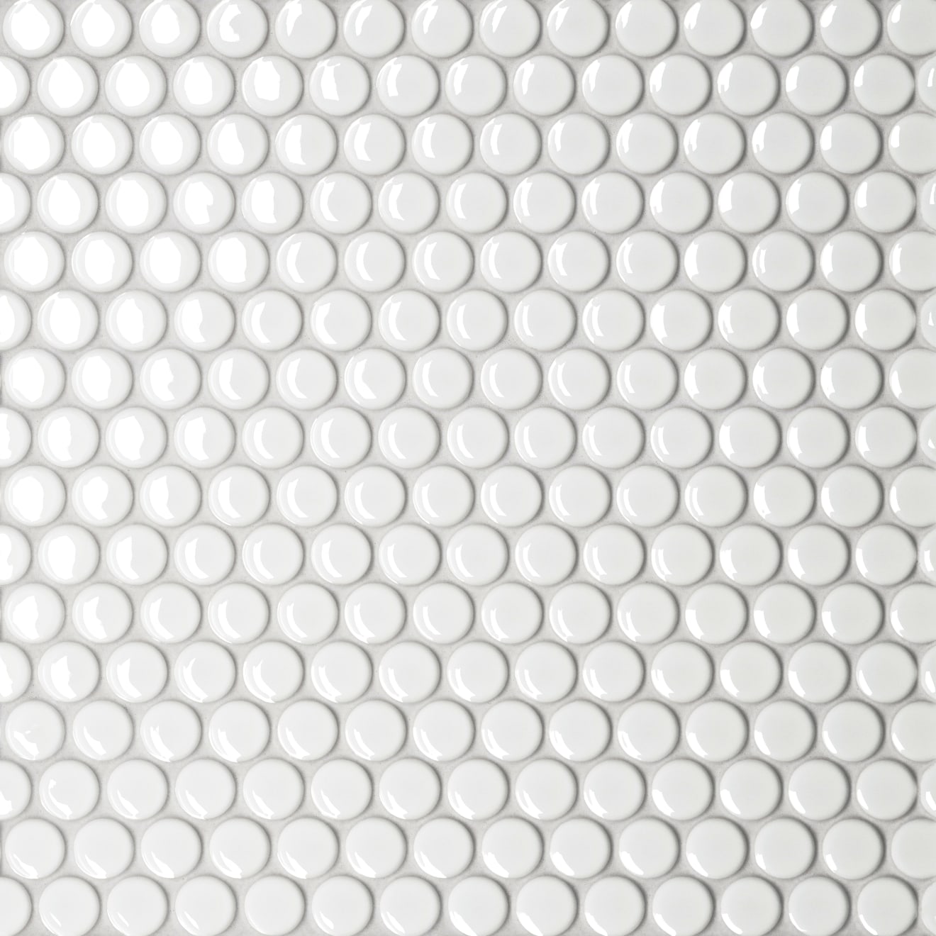 Bedrosians Le Café 11.5" x 12.5" Penny Round 0.75" Mosaic Glossy White