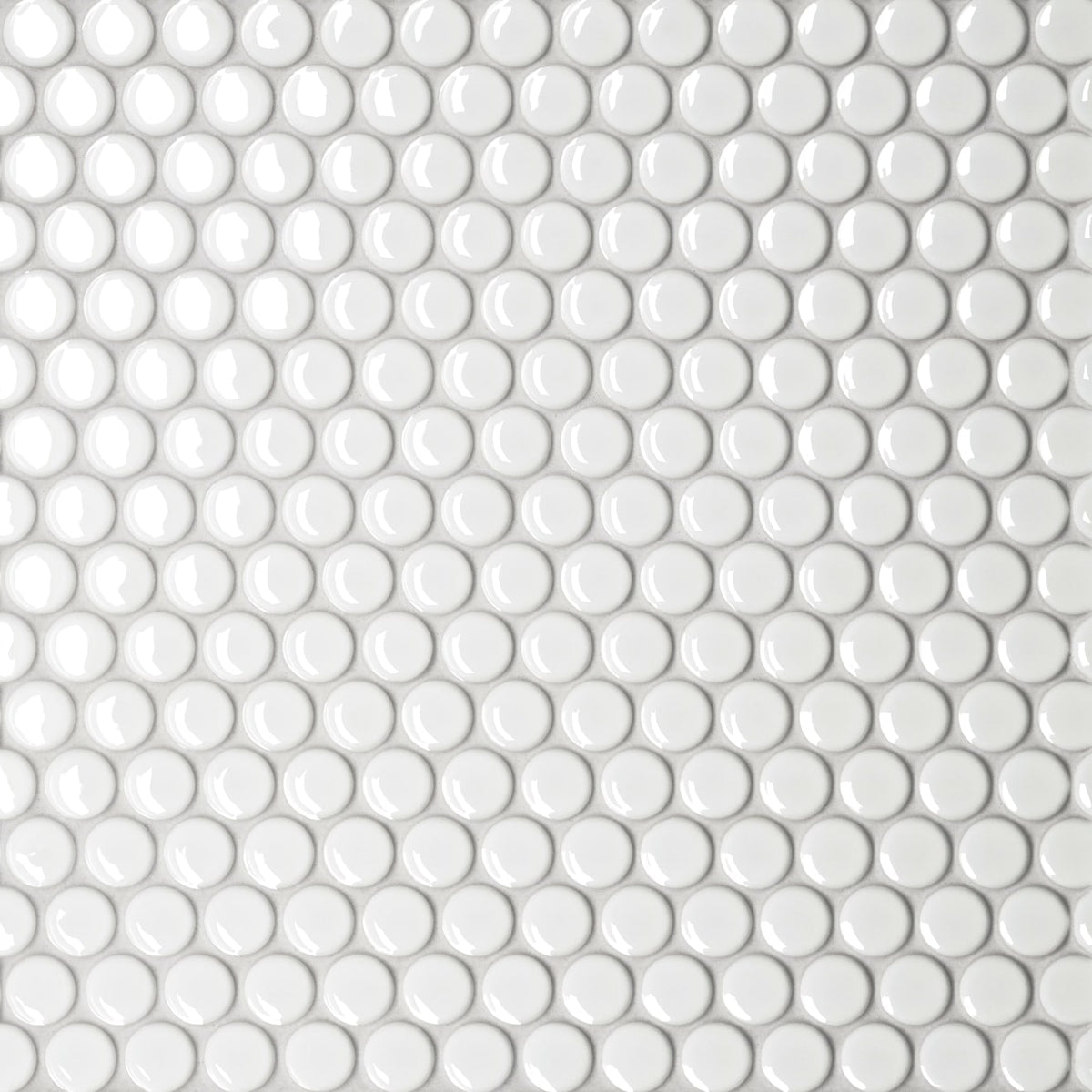 Bedrosians Le Café 11.5" x 12.5" Penny Round 0.75" Mosaic Glossy White