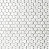 Bedrosians Le Café 11.5" x 12.5" Penny Round 0.75" Mosaic Glossy White