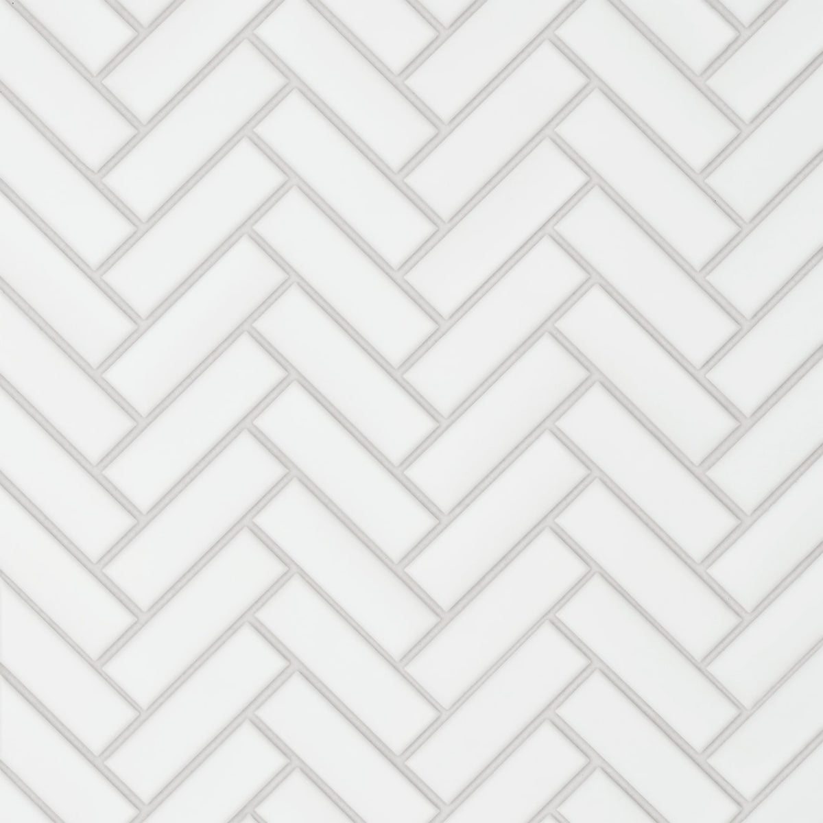 Bedrosians Le Cafe 1" x 3" Herringbone Mosaic Matte White