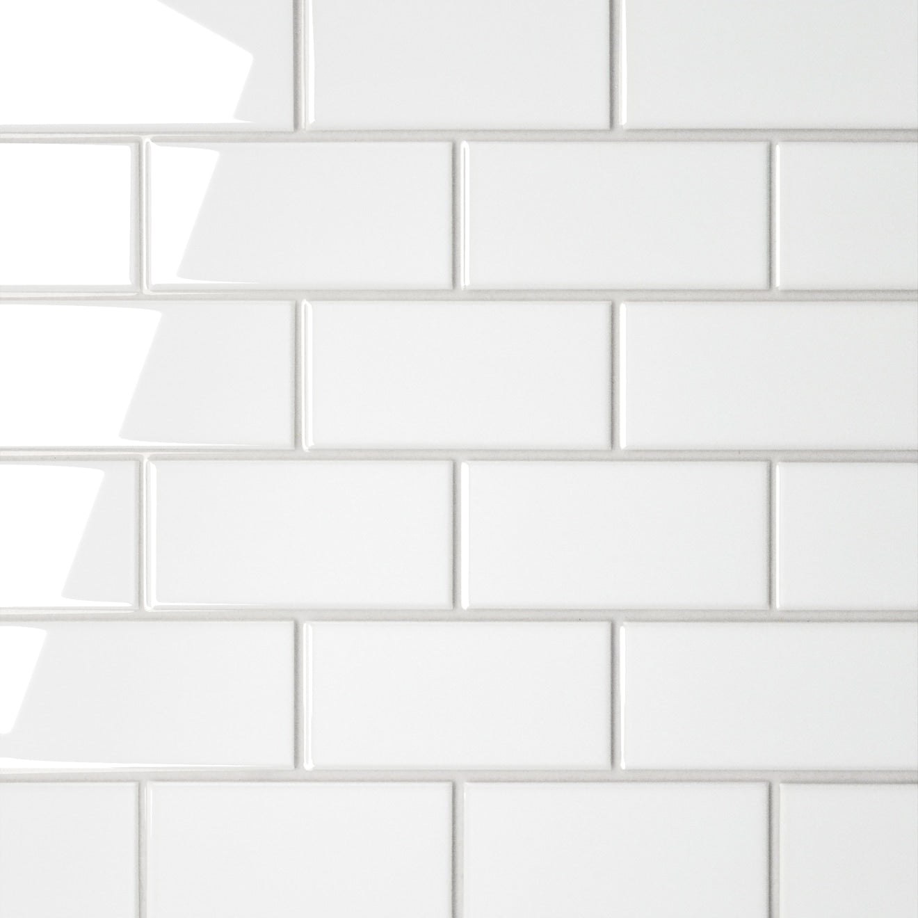 Bedrosians Le Cafe 2" x 4" Off Set Mesh Mount Mosaic Glossy White