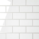 Bedrosians Le Cafe 2" x 4" Off Set Mesh Mount Mosaic Glossy White