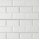 Bedrosians Le Cafe 2" x 4" Bevel Off Set Mesh Mount Mosaic Matte White