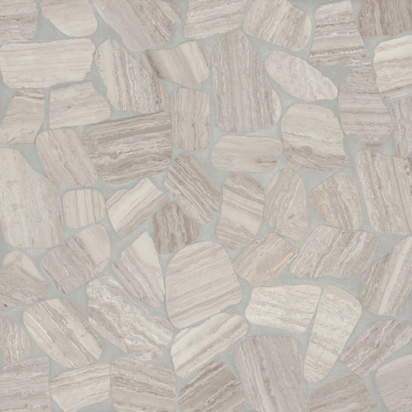 Bedrosians Waterbrook 12" x 12" Medium Sliced Pebble Mosaic Ashen Grey