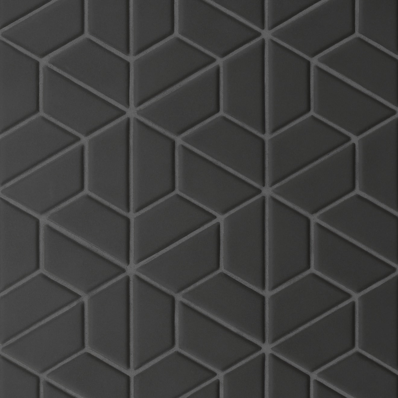 Bedrosians Le Cafe 1" x 2" Half Hexagon Mosaic Matte Black