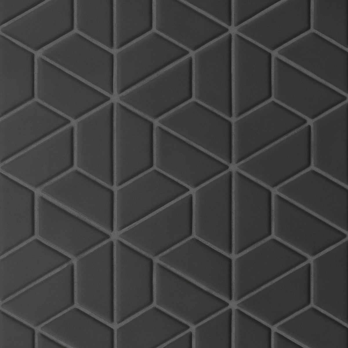 Bedrosians Le Cafe 1" x 2" Half Hexagon Mosaic Matte Black