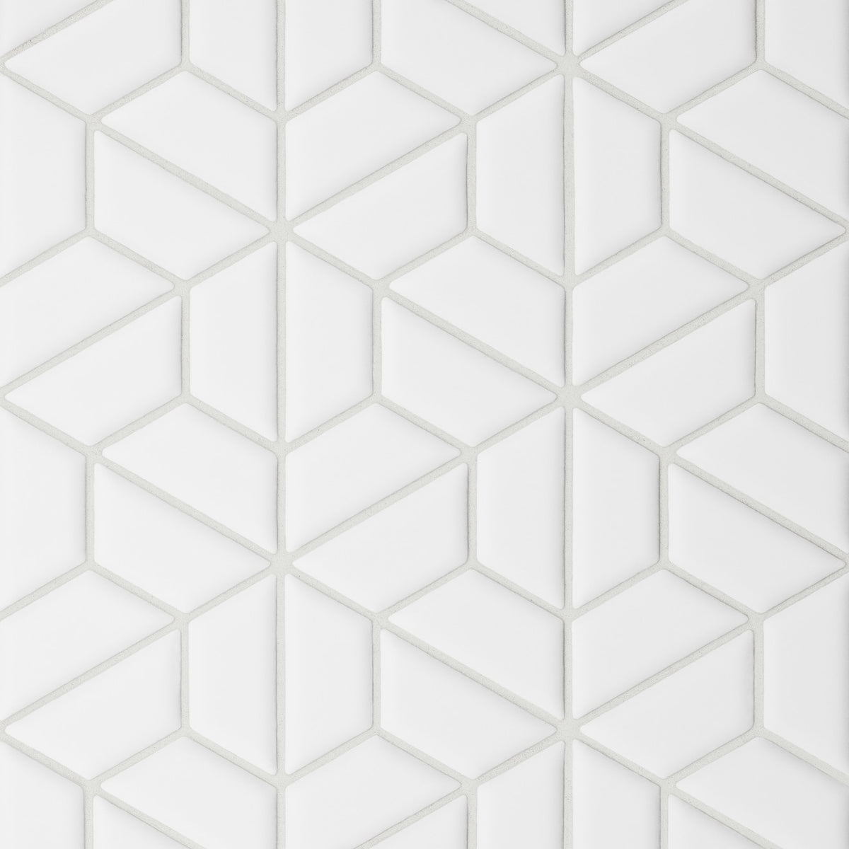 Bedrosians Le Cafe 1" x 2" Half Hexagon Mosaic Matte White