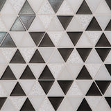 Bedrosians Kaikos 9.5" X 10" Triangle Glass/Stone Mosaic Brown & Oriental White