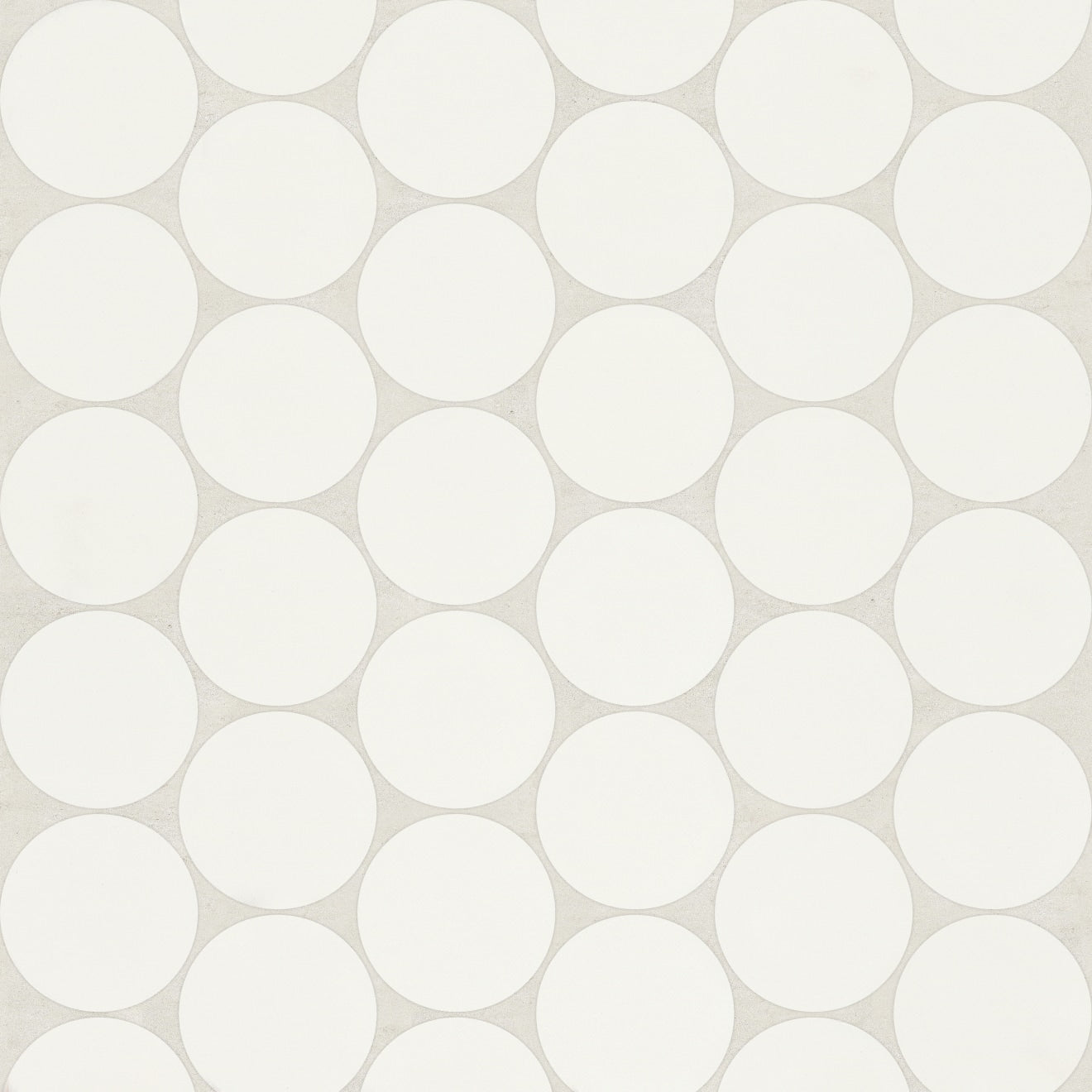 Bedrosians Marin 10.5" X 11.75" Penny Mosaic 2" Pearl White / White