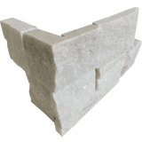 Bedrosians Stone Ledgers 8" x 20" Jumbo Ledger Corner - Wired Mesh Malibu White