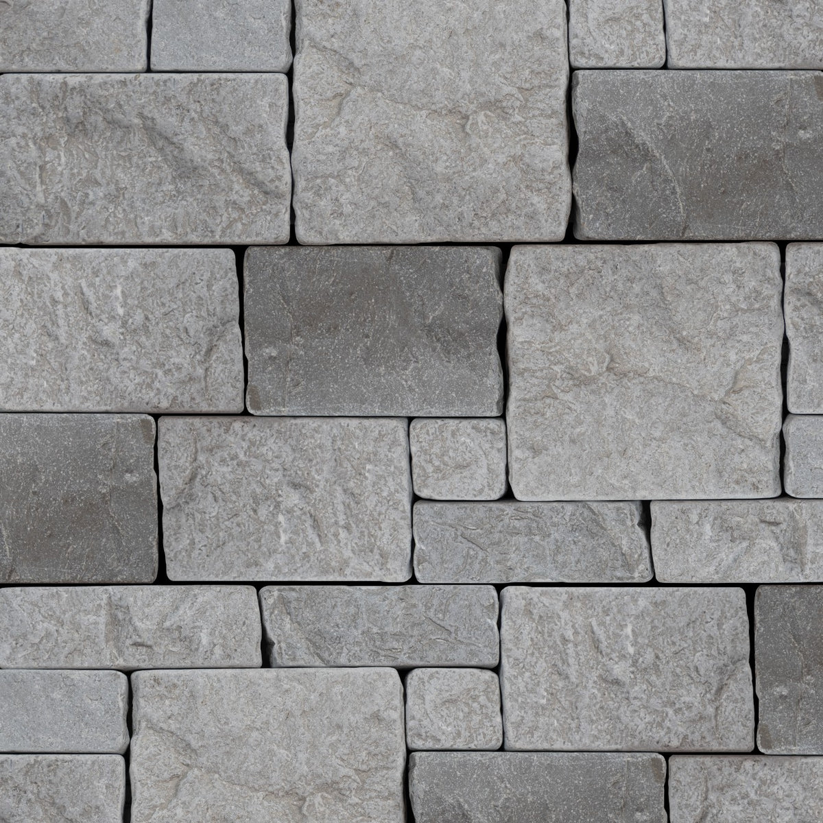 Bedrosians Stone Ledgers 8" x 22" Tumbled Ledger - Wired Mesh Grey Marble