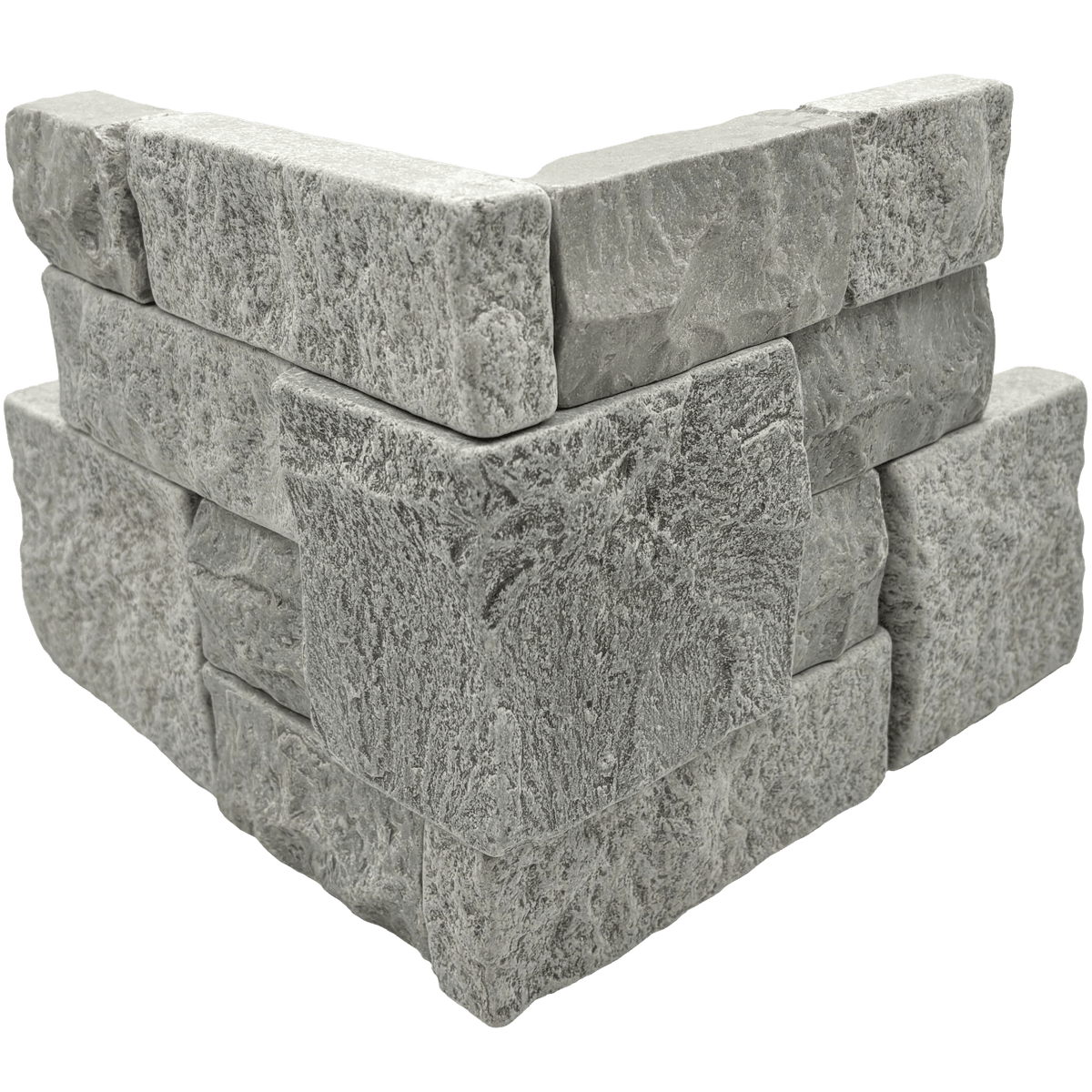 Bedrosians Stone Ledgers 8" x 18" Tumbled Ledger Corner - Wired Mesh Grey Marble