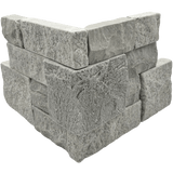 Bedrosians Stone Ledgers 8" x 18" Tumbled Ledger Corner - Wired Mesh Grey Marble