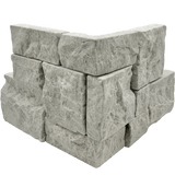 Bedrosians Stone Ledgers 8" x 18" Tumbled Ledger Corner - Wired Mesh Taupe Marble