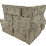 Bedrosians Stone Ledgers 8" x 18" Tumbled Ledger Corner - Wired Mesh Mixed Beige & Grey Limestone