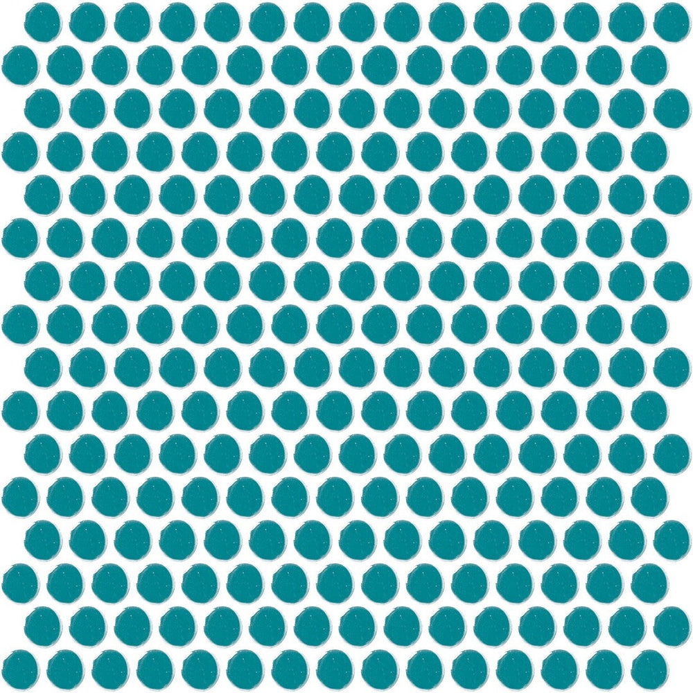Daltile Color Wheel Mosaic 13'' X 11'' Penny Glossy Ocean Blue