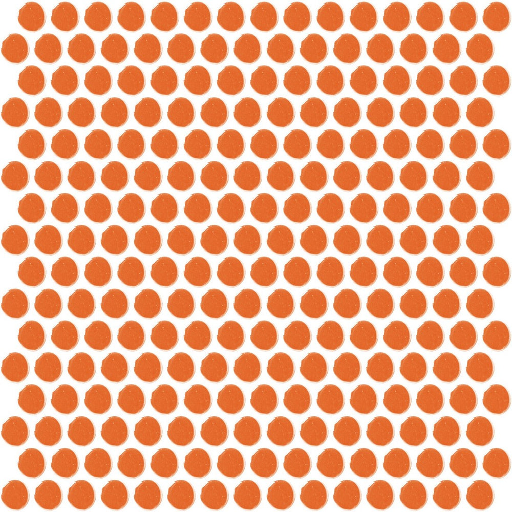 Daltile Color Wheel Mosaic 13'' X 11'' Penny Glossy Orange Burst