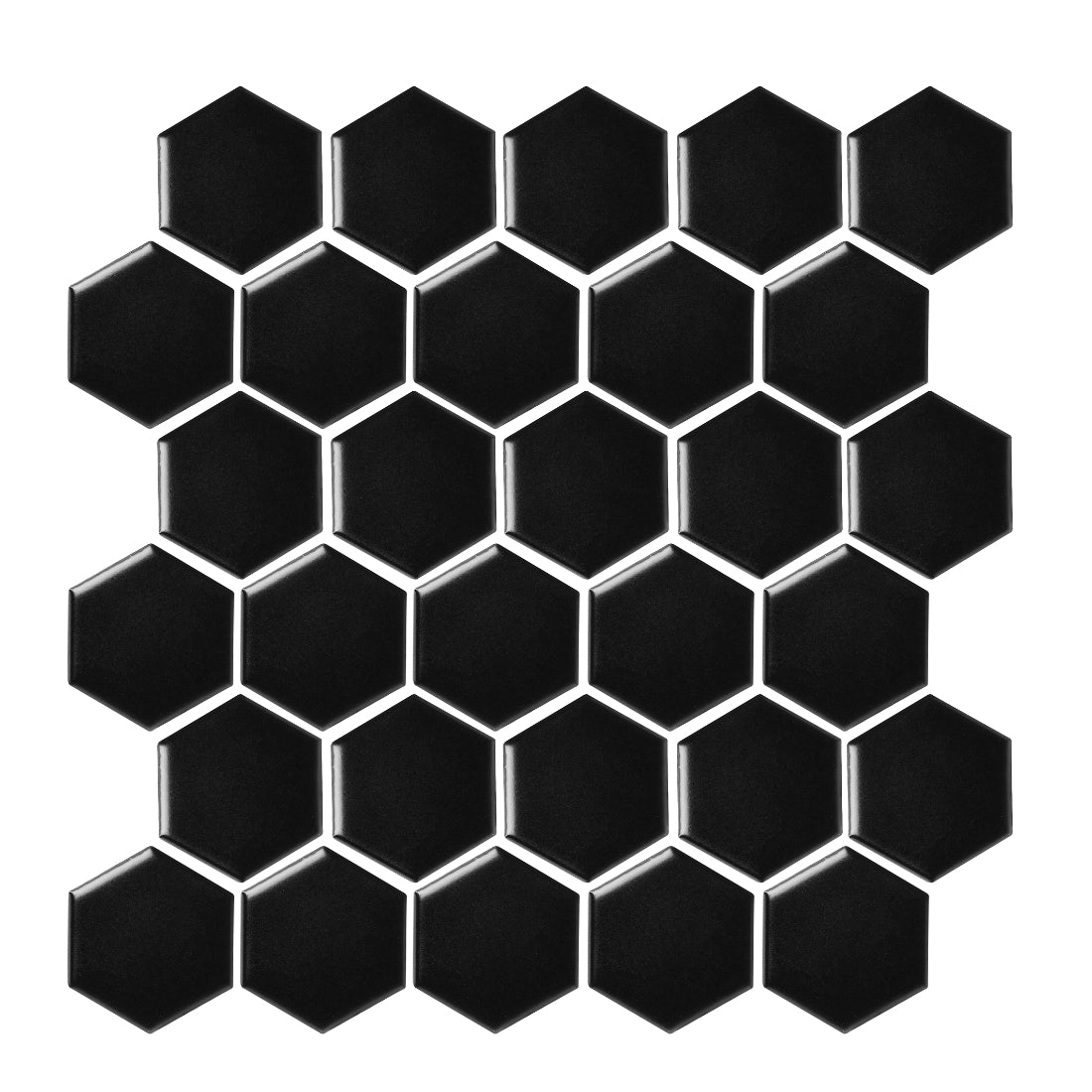 Tile Shop Hex 12x12 Mosaic 2'' Matte Black