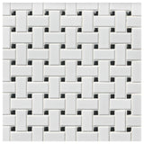 Tile Shop Basketweave Mosaic 12" x 12" Matte White/Black