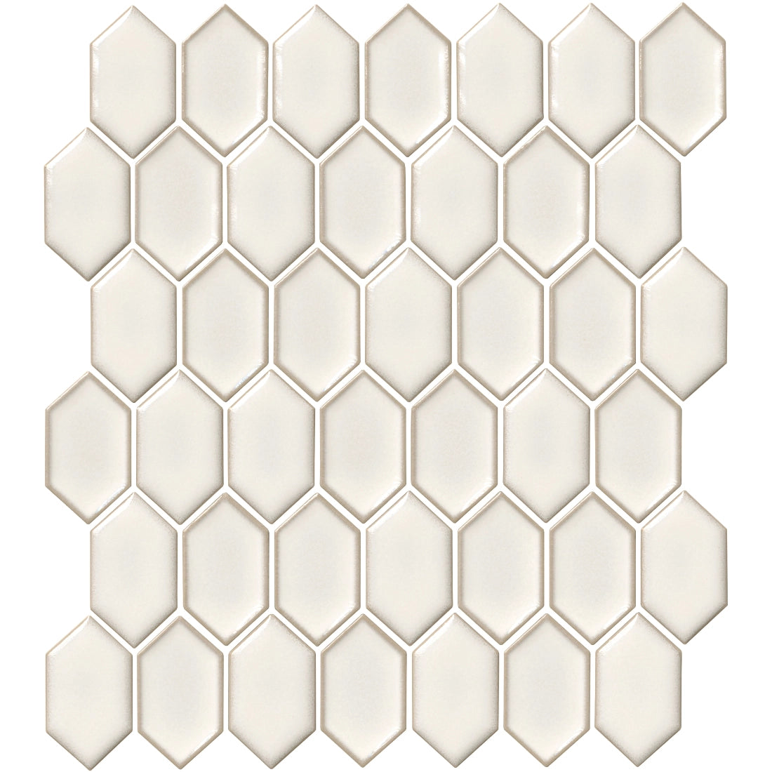 Tile Shop Shapes Elongated Two Tone 12x12 Mosaic 3'' Matte Off White