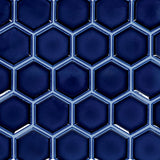 Daltile Artefino Jewel 2.5" Hex Framed Mosaic 14" x 12"  Sapphire