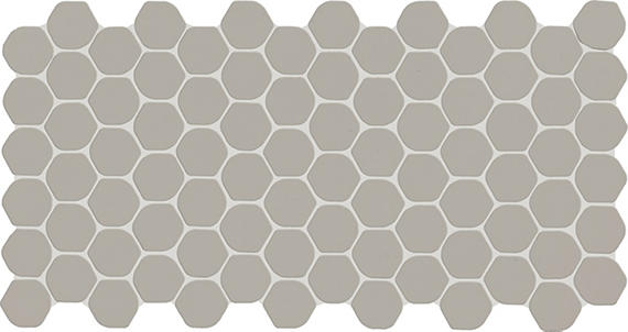 Daltile Keystones 2" Hex Organic Mosaic 12" x 24" Matte Desert Gray