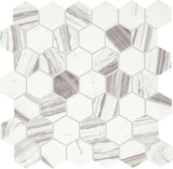 Daltile Eclessia Marble 2" Hex Mosaic 12" x 13" Honed Volakas