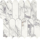 Daltile Eclessia Marble 12" x 13" Elongated Fan Polished Arabescato Argento