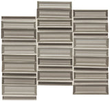 Daltile Cascading Waters 1" X 4" Mosaic Silver Surge