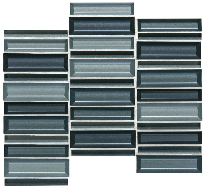 Daltile Cascading Waters 1" X 4" Mosaic Cerulean Swell