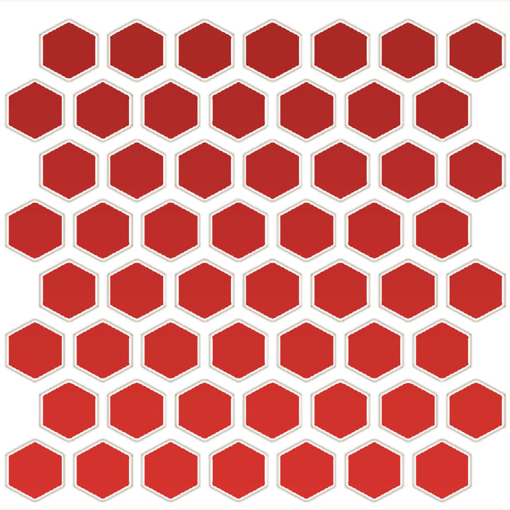 Daltile Color Wheel Mosaic 12" X 14" Hexagon Glossy Currant