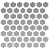 Daltile Color Wheel Mosaic 12" X 14" Hexagon Glossy Desert Gray
