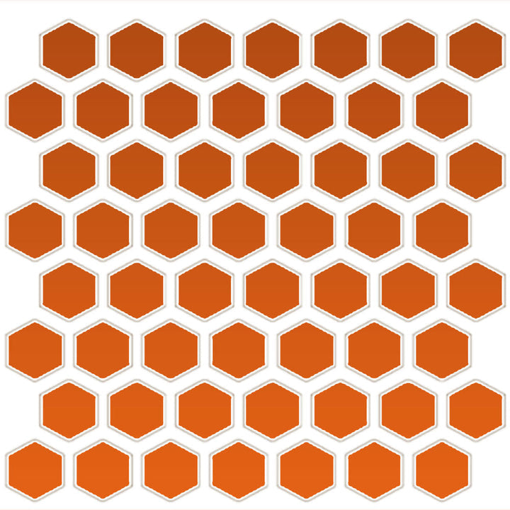 Daltile Color Wheel Mosaic 12" X 14" Hexagon Glossy Orange Burst