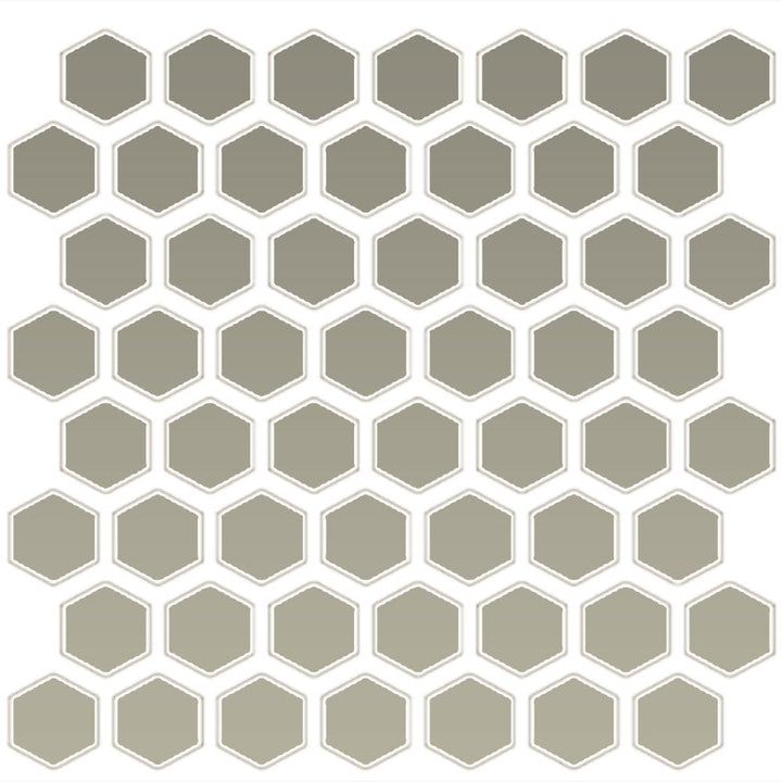 Daltile Color Wheel Mosaic 12" X 14" Hexagon Glossy Architectural Gray