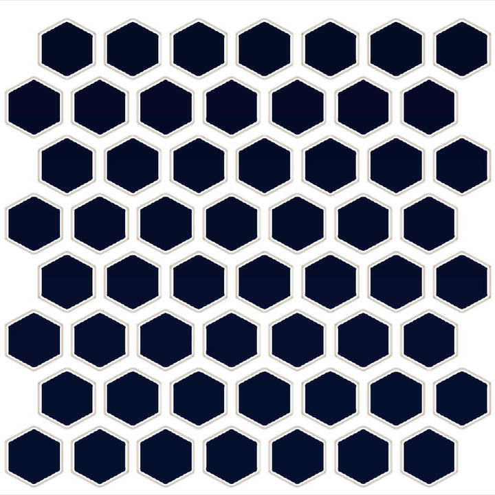 Daltile Color Wheel Mosaic 12" X 14" Hexagon Glossy Navy