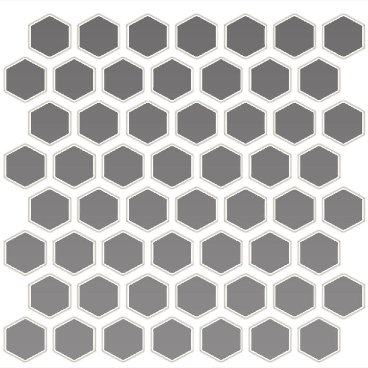 Daltile Color Wheel Mosaic 12" X 14" Hexagon Glossy Suede Gray