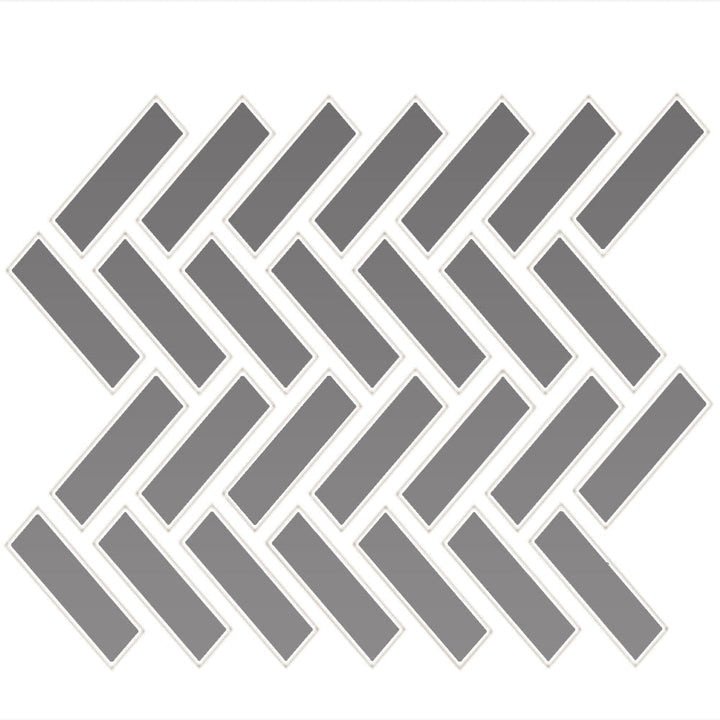 Daltile Color Wheel Mosaic 1" X 3" Herringbone Glossy Suede Gray
