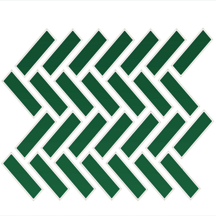 Daltile Color Wheel Mosaic 1" X 3" Herringbone Glossy Emerald