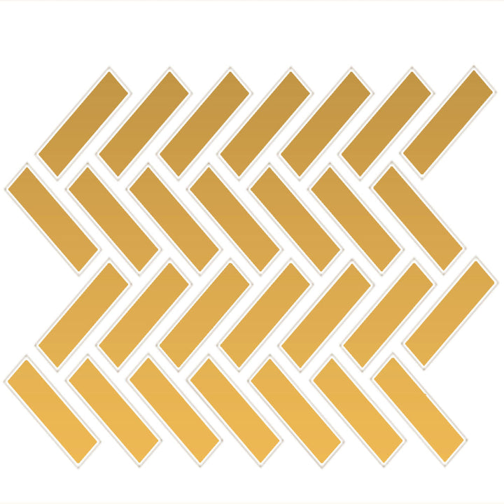 Daltile Color Wheel Mosaic 1" X 3" Herringbone Glossy Mustard