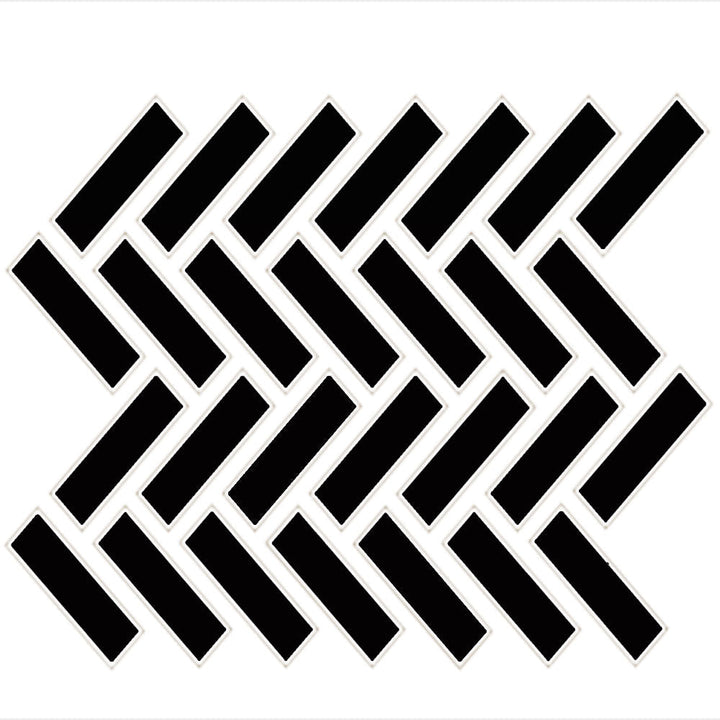 Daltile Color Wheel Mosaic 1" X 3" Herringbone Glossy Black