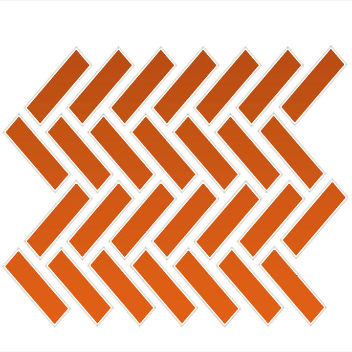 Daltile Color Wheel Mosaic 1" X 3" Herringbone Glossy Orange Burst