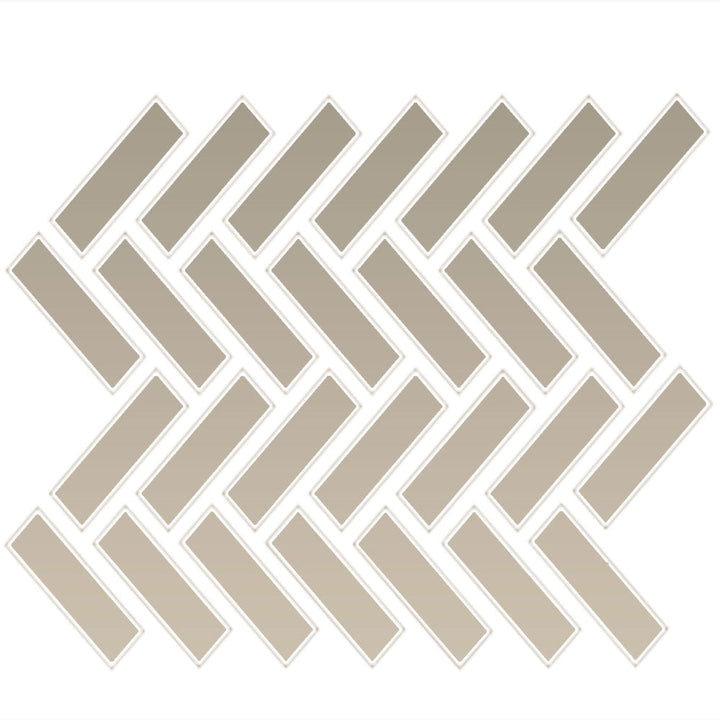 Daltile Color Wheel Mosaic 1" X 3" Herringbone Glossy Urban Putty