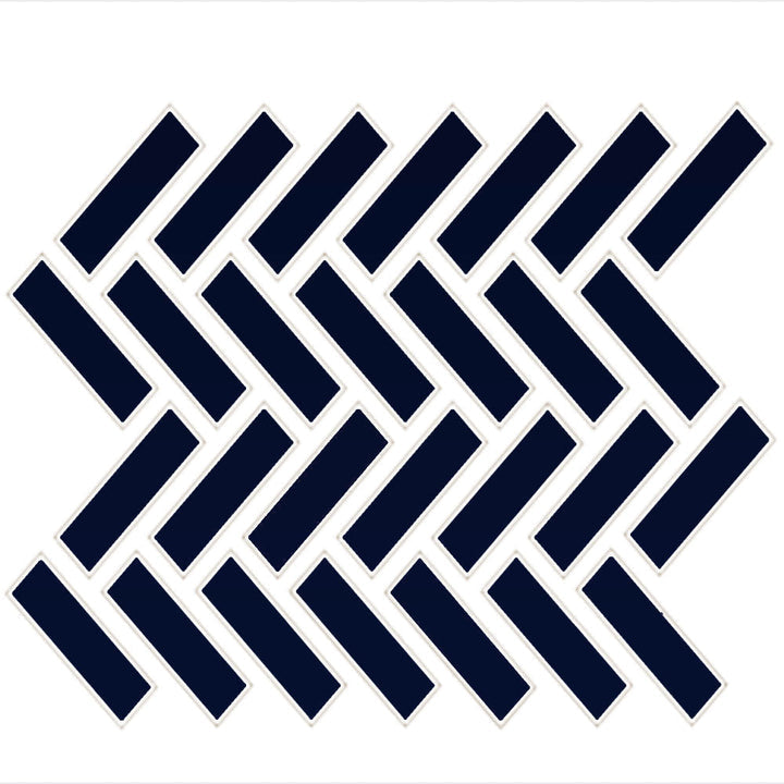 Daltile Color Wheel Mosaic 1" X 3" Herringbone Glossy Navy