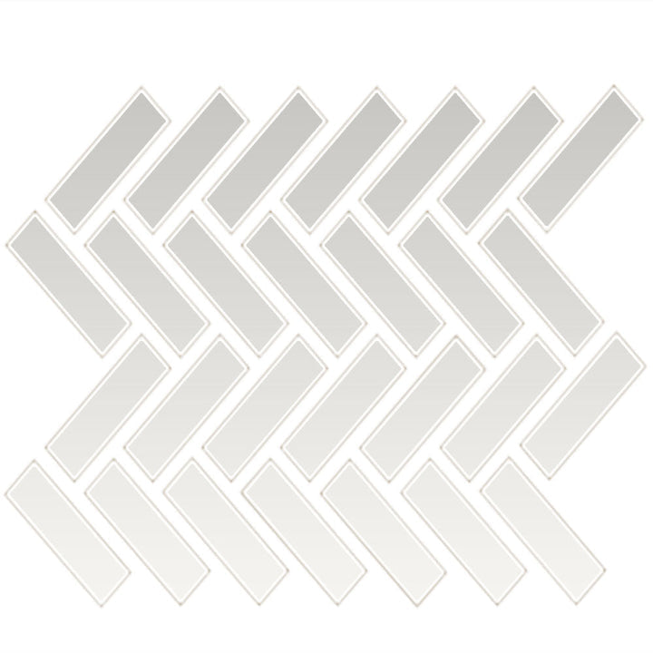 Daltile Color Wheel Mosaic 1" X 3" Herringbone Glossy Arctic White