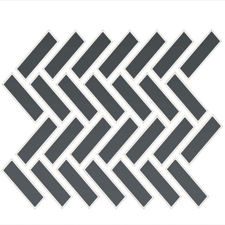 Daltile Color Wheel Mosaic 1" X 3" Herringbone Glossy Chalkboard
