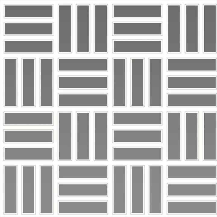 Daltile Color Wheel Mosaic 1" X 3" Lattice Weave Glossy Suede Gray