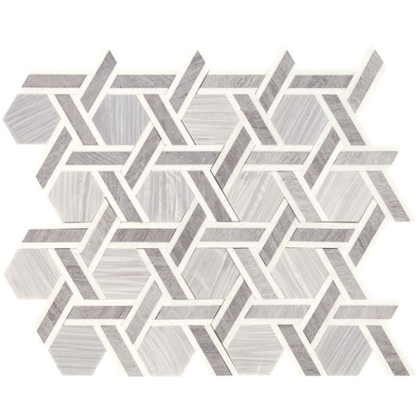 Daltile Fonte 12" X 10" Rotating Hexagon Nautical Grey Blend
