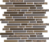 Daltile Granite Radiance 12" X 12" Random Linear Mosaic Tropical Brn Bl