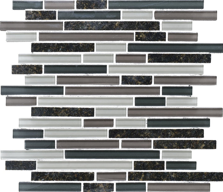 Daltile Granite Radiance 12" X 12" Random Linear Mosaic Ubatuba Blend