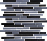Daltile Granite Radiance 12" X 12" Random Linear Mosaic Absolute Blk Bl